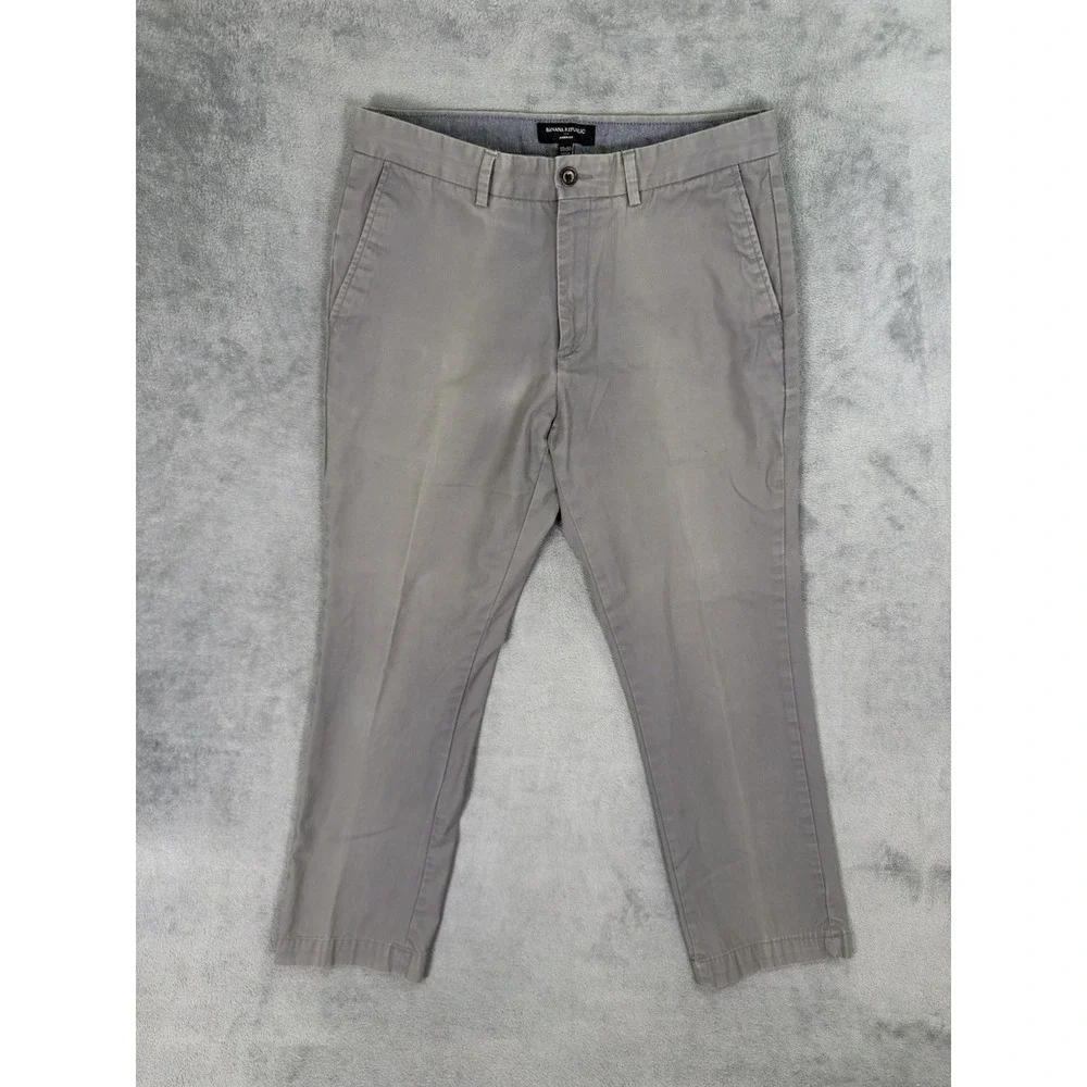Banana‎ Republic Chino Dress Pants Mens 33x30 Gray Aiden Regular Straight
